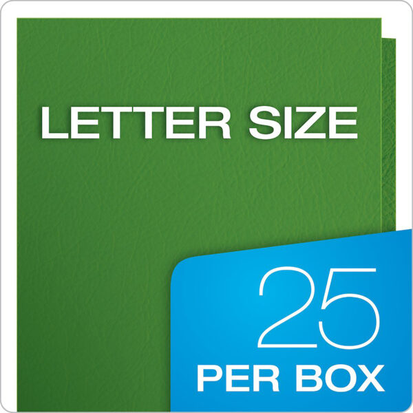 Twin Pocket Folders, Green, 25 Per Box