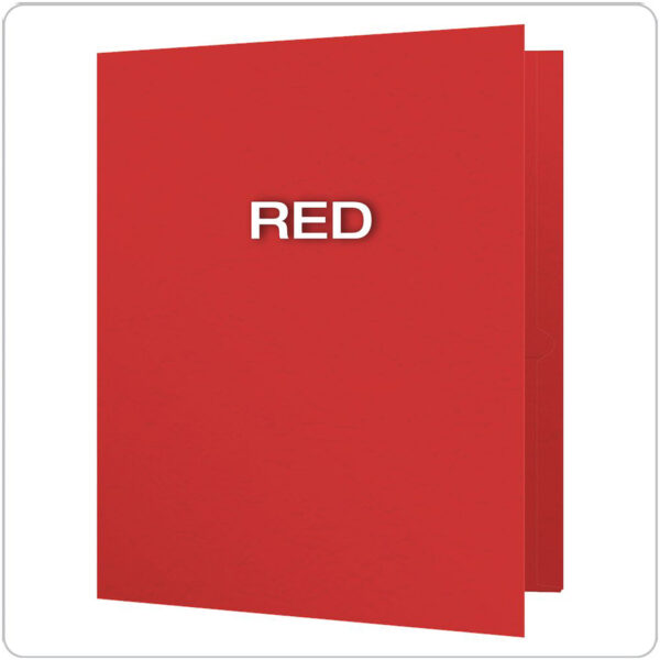 ERSESS57711_1.jpg Twin Pocket Folders with Fasteners, Red, Box of 25