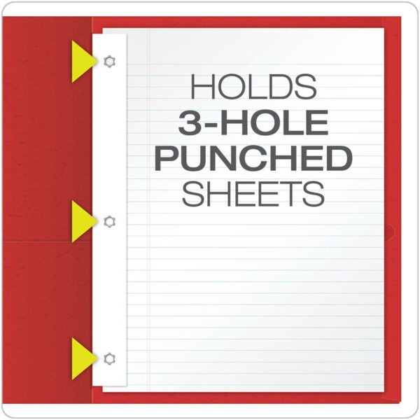 ERSESS57711_2.jpg Twin Pocket Folders with Fasteners, Red, Box of 25