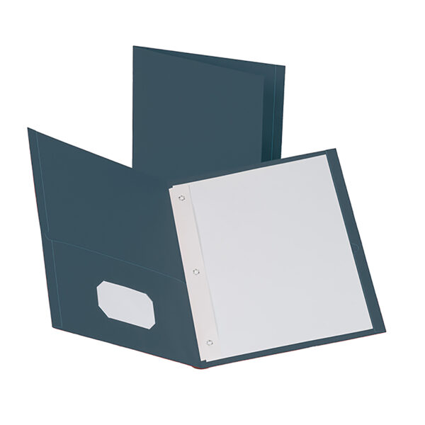 ERSESS57738.jpg Twin Pocket Folders with Fasteners, Dark Blue, Box of 25
