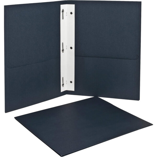 ERSESS57738_2.jpg Twin Pocket Folders with Fasteners, Dark Blue, Box of 25