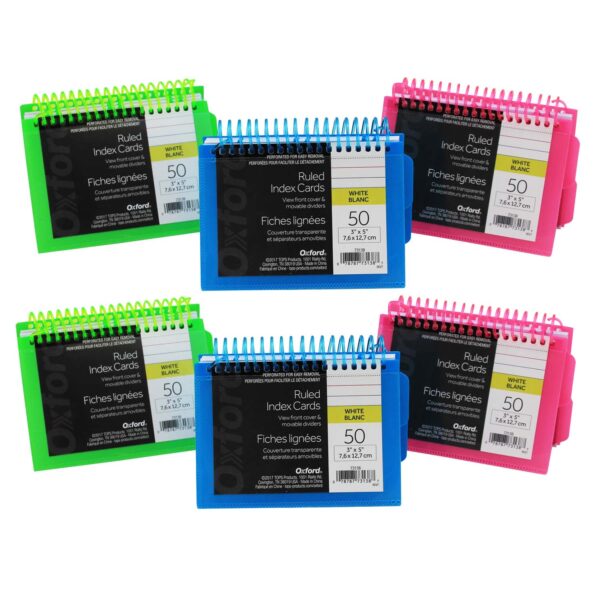 ERSESS73138-6.jpg View Front Spiral Index Cards 3" x 5" Poly Cover, Pack of 6