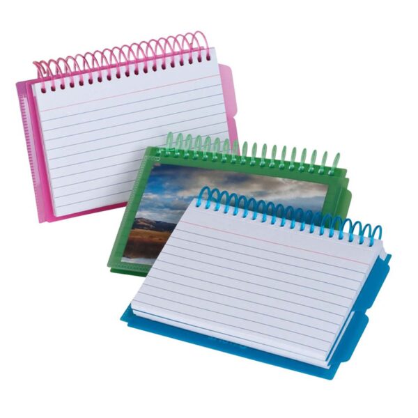 ERSESS73138-6_1.jpg View Front Spiral Index Cards 3" x 5" Poly Cover, Pack of 6