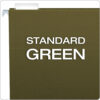 Recycled Hanging Folders, Letter Size, Standard Green, 1-5 Cut, Box of 25