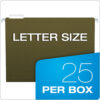 Recycled Hanging Folders, Letter Size, Standard Green, 1-5 Cut, Box of 25