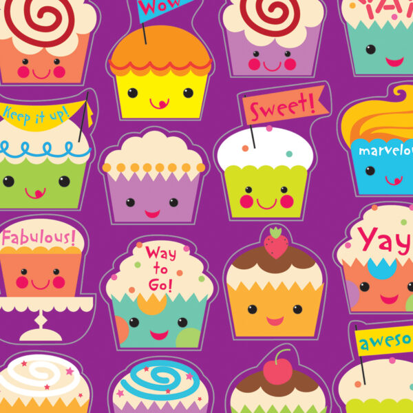 Cupcake Scented Stickers, 80 Per Pack, 6 Packs