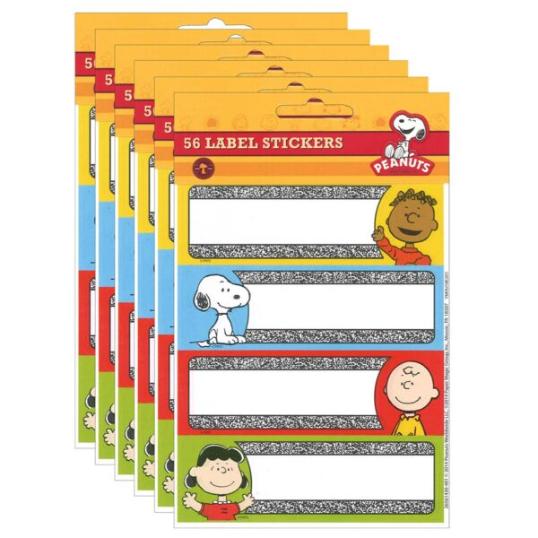 ERSEU-656143-6.jpg Peanuts Composition Label Stickers, 56 Per Pack, 6 Packs