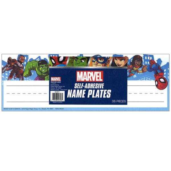 Marvel Super Hero Self-Adhesive Name Plates, 36 Per Pack, 3 Packs