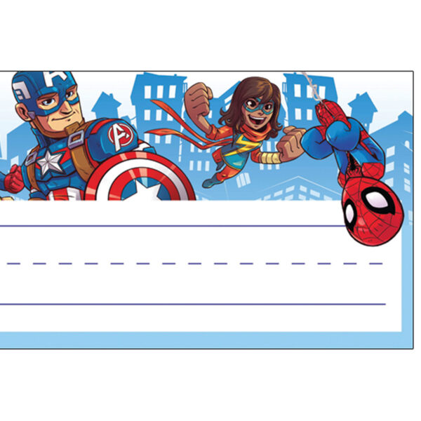Marvel Super Hero Self-Adhesive Name Plates, 36 Per Pack, 3 Packs