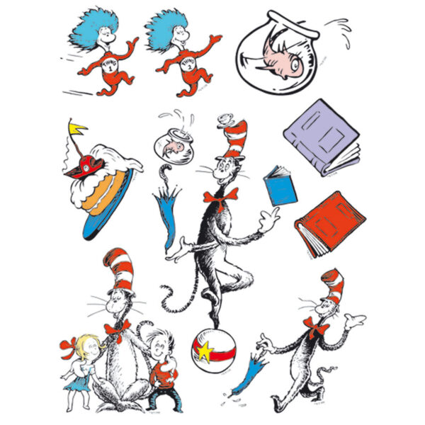 Cat in the Hat Characters Window Clings, 12 Sheets