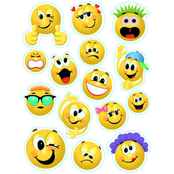 Emoticons Window Clings, 12 Sheets