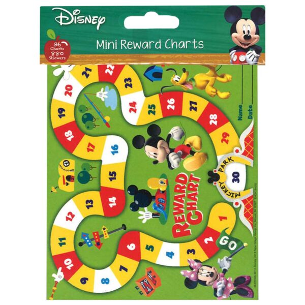 Mickey Mouse Clubhouse Mickey Park Mini Reward Charts with Stickers, 36 Charts Per Pack, 3 Packs