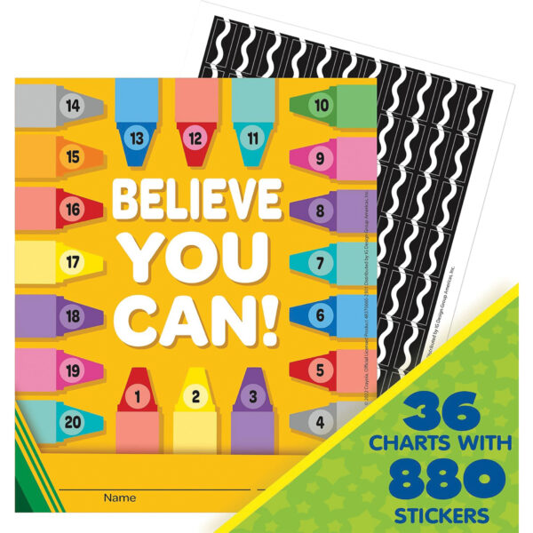 Crayola Mini Reward Chart with Stickers, 36 Per Pack, 3 Packs