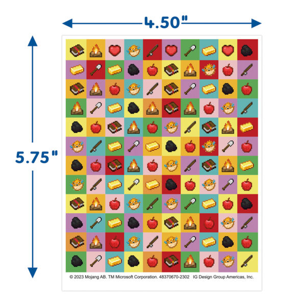 Minecraft Mini Reward Charts with Stickers, 36 Per Pack, 3 Packs