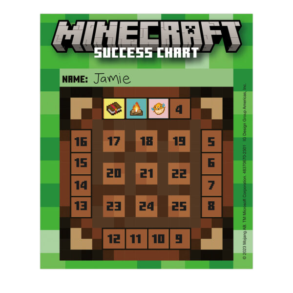 Minecraft Mini Reward Charts with Stickers, 36 Per Pack, 3 Packs