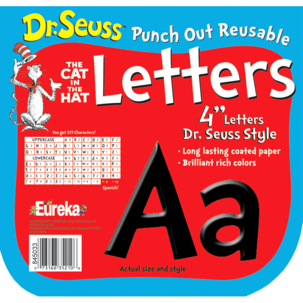 Dr. Seuss Black Deco 4" Letters, 217 Per Pack, 3 Packs