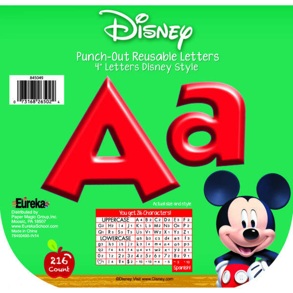 Mickey Mouse Clubhouse Mickey Red Deco 4" Letters, 216 Per Pack, 3 Packs