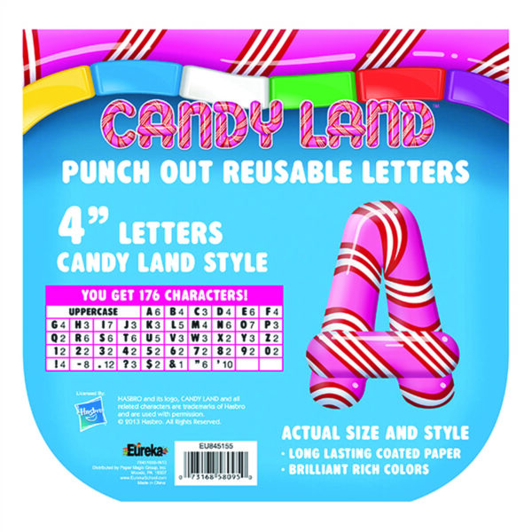 Candy Land Peppermint Stripe Deco 4" Letters, 176 Per Pack, 3 Packs
