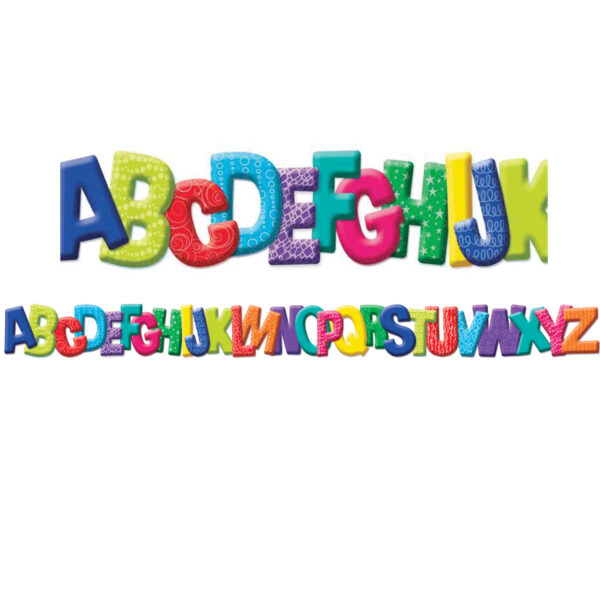 Color My World ABC Extra Wide Die Cut Deco Trim, 37 Feet Per Pack, 6 Packs