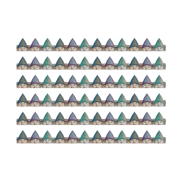 Curiosity Garden Peeking Gnomes Extra Wide Deco Trim, 37 Feet Per Pack, 6 Packs