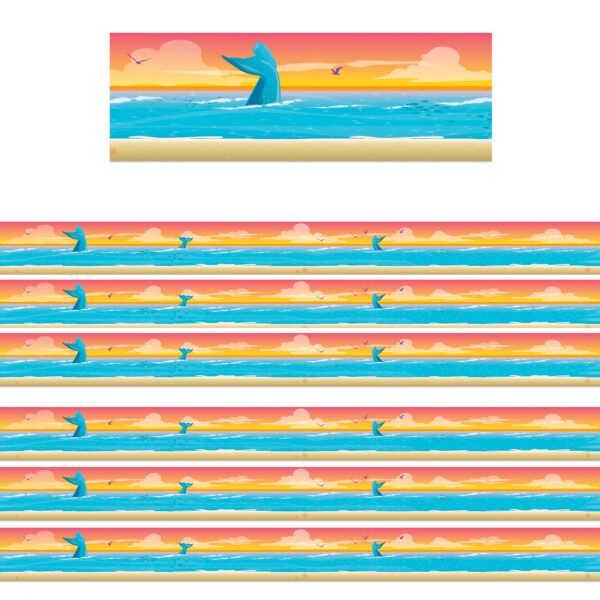 Seas the Day Horizon Extra Wide Die-Cut Deco Trim, 37 Feet Per Pack, 6 Packs