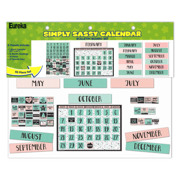Simply Sassy Calendar Bulletin Board Set, 83 Pieces