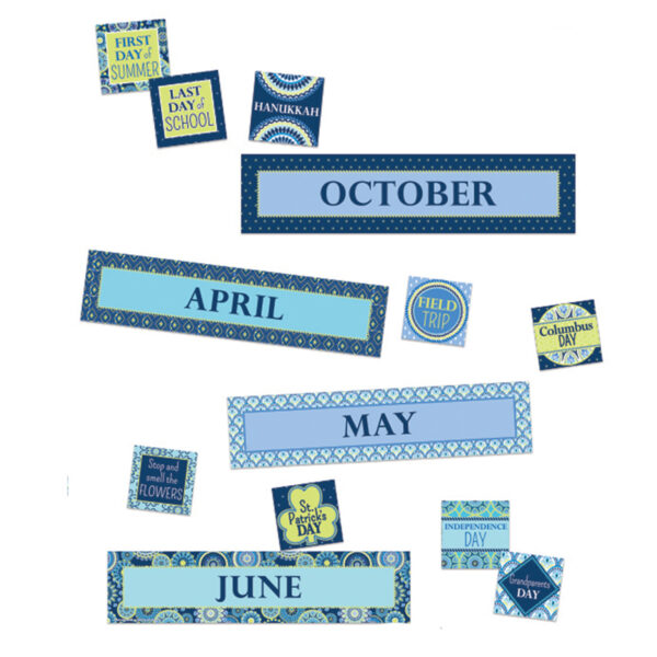 Blue Harmony Calendar Bulletin Board Set