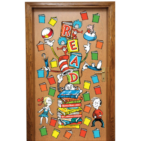 Dr. Seuss Reading All-In-One Door Decor Kit, 34 Pieces Per Set, 3 Sets