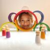 Willie's Rainbow World Wooden Arches And Peg Dolls Set With Book