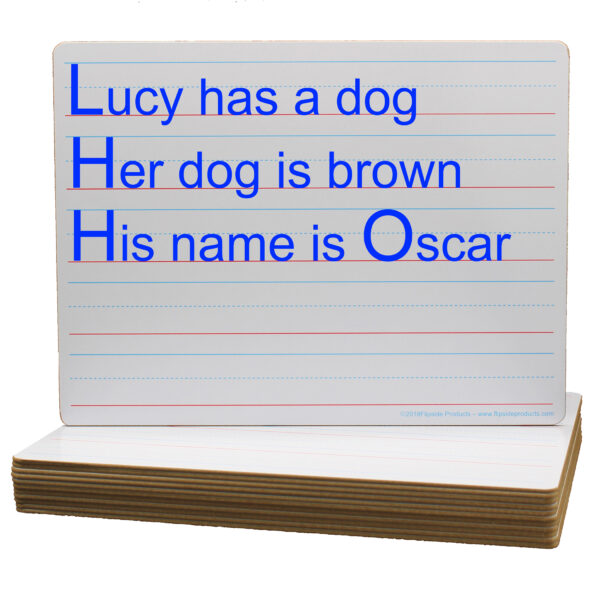ERSFLP10134_2.jpg Two-Sided Dry Erase Board, Plain-Ruled, 9" x 12", Classpack of 12