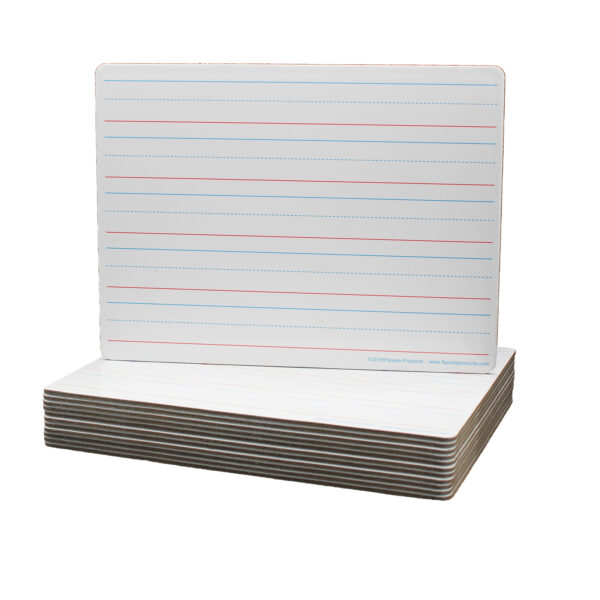 ERSFLP10176.jpg Two-Sided (Red & Blue Ruled-Blank) Dry Erase Board, 9" x 12", Pack of 12