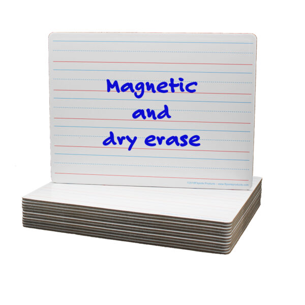 ERSFLP10176_2.jpg Two-Sided (Red & Blue Ruled-Blank) Dry Erase Board, 9" x 12", Pack of 12