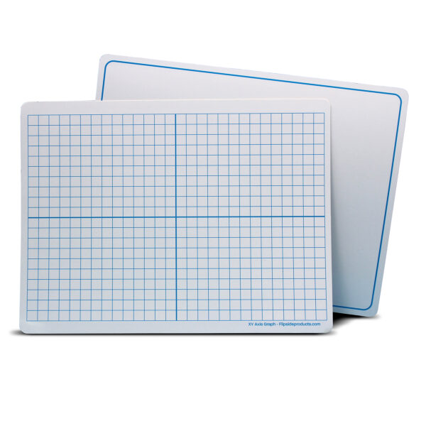 ERSFLP11002.jpg Magnetic Dry Erase Learning Mat, Two-Sided XY Axis-Plain, 9" x 12", Pack of 12