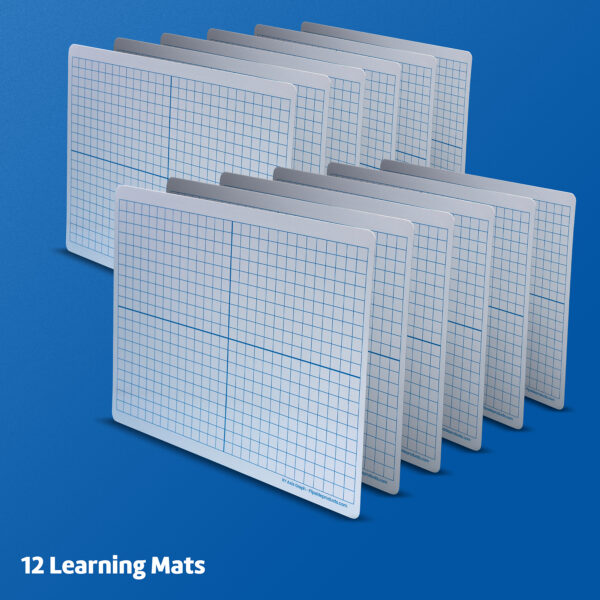 ERSFLP11002_4.jpg Magnetic Dry Erase Learning Mat, Two-Sided XY Axis-Plain, 9" x 12", Pack of 12