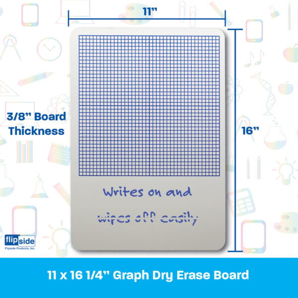 ERSFLP11261_2.jpg 1-4" Graph Dry Erase Board, 11" x 16", Pack of 12
