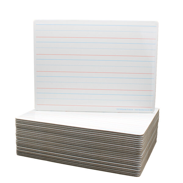 ERSFLP12076.jpg Two-Sided Magnetic Dry Erase Board, 9" x 12", Ruled, Pack of 24