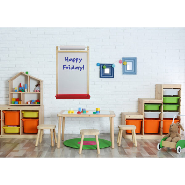 Modern child room interior with table and stools Magnetic Dry Erase Wall Easel with Paper Roll