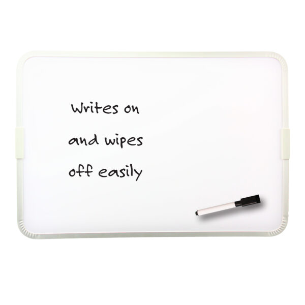 Two-Sided Aluminum Framed, Magnetic Dry Erase Board w-Pen, 9" x 12", Pack of 3