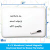 Two-Sided Aluminum Framed, Magnetic Dry Erase Board w-Pen, 9" x 12", Pack of 3