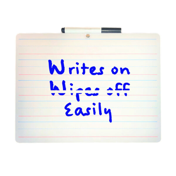 ERSFLP19034-3_1.jpg Two-Sided Primary Ruled-Blank Dry Erase Board with Attached Marker, 9" x 12", Pack of 3