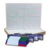 ERSFLP19100.jpg Two-Sided Dry Erase Boards, XY Axis-Plain, 9" x 12", with Colored Pens & Erasers, Class Pack of 12