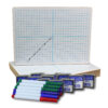 ERSFLP19100_1.jpg Two-Sided Dry Erase Boards, XY Axis-Plain, 9" x 12", with Colored Pens & Erasers, Class Pack of 12