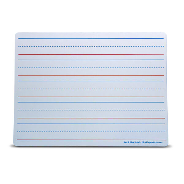 ERSFLP20134_1.jpg Dry Erase Learning Mat, Two-Sided Red & Blue Ruled-Plain, 9" x 12", Pack of 24