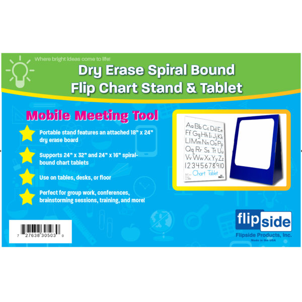 Deluxe Spiral-Bound Flip Chart Stand with Dry Erase Board and 1.5" Ruled Chart Tablet