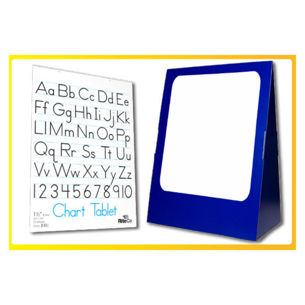 Deluxe Spiral-Bound Flip Chart Stand with Dry Erase Board and 1.5" Ruled Chart Tablet