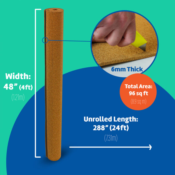Cork Roll, 4' x 24', 6mm Thick