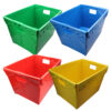 ERSFLP40192.jpg Primary Assorted Plastic Storage Postal Tote - 4 Pack