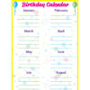 Low-Tac Birthday Calendar Vertical