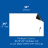 Repositionable Whiteboard Stickable with Dry Erase Marker, 24" x 36"