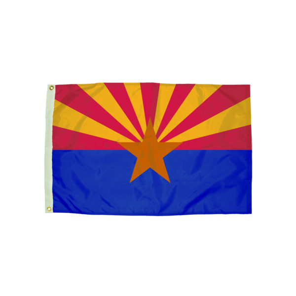 ERSFZ-2022051.jpg Durawavez Nylon Outdoor Flag with Heading & Grommets, Arizona, 3ft x 5ft